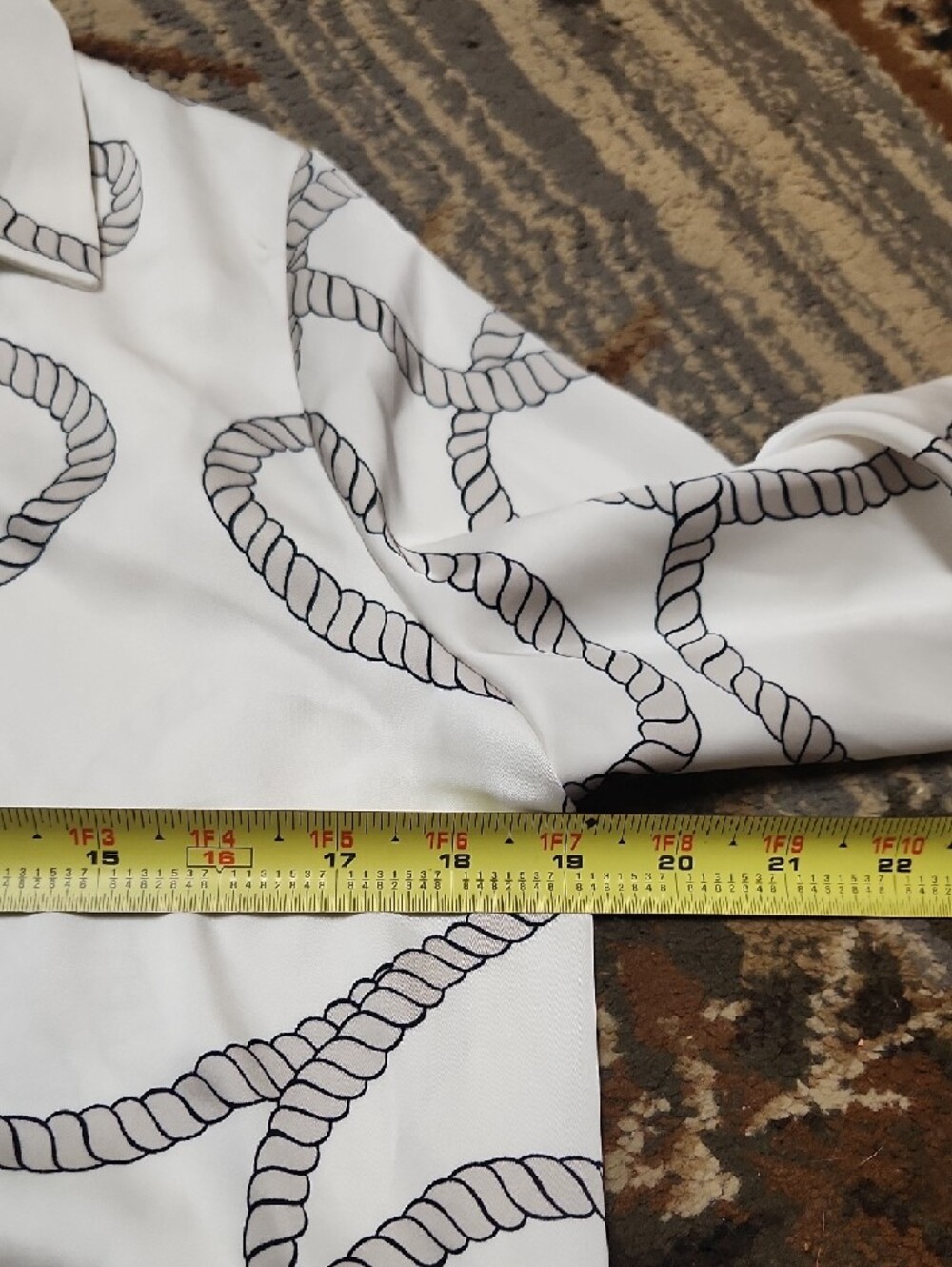 Joie White Button-Down Shirt with Gray Rope Print - Picture 8 of 10